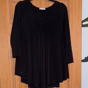 Black Women's 2X Quarter Sleeve Blouse